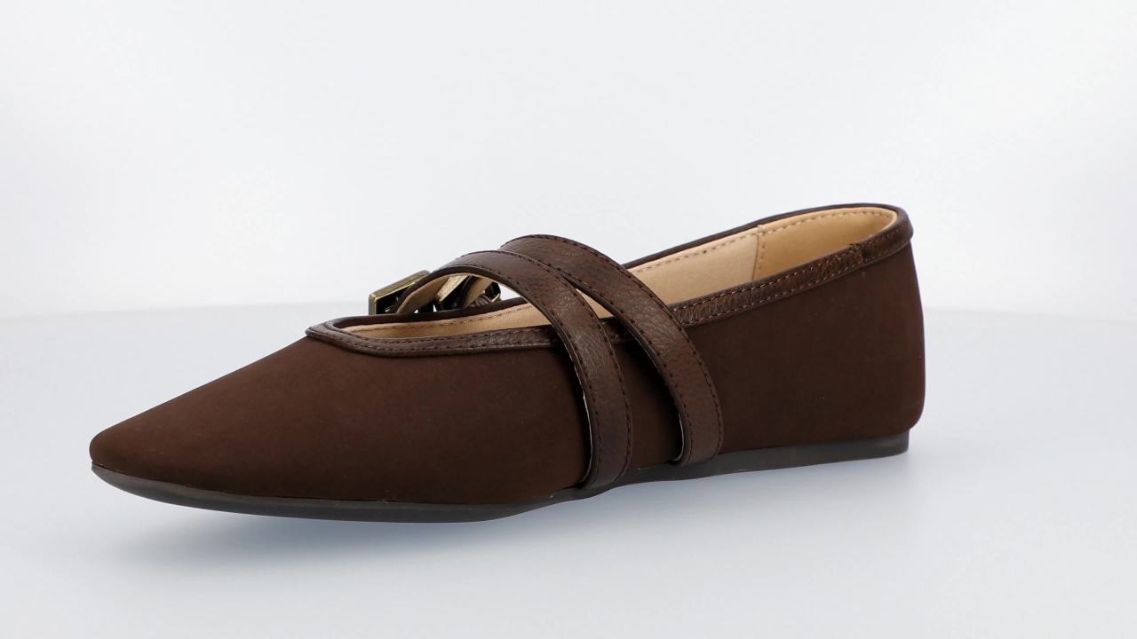 thumbnail video image 2 of Journee Florene Almond Toe Mary Jane Buckle Detail Comfort Casual Flats, 2 of 9