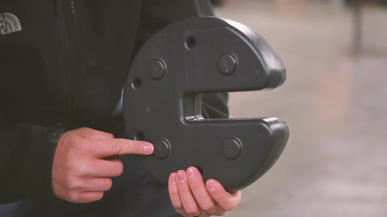 thumbnail video image 2 of US Weight 40lb Canopy Weight Set for Securing Canopies, Tents, and Umbrellas at Outside Events, 2 of 10