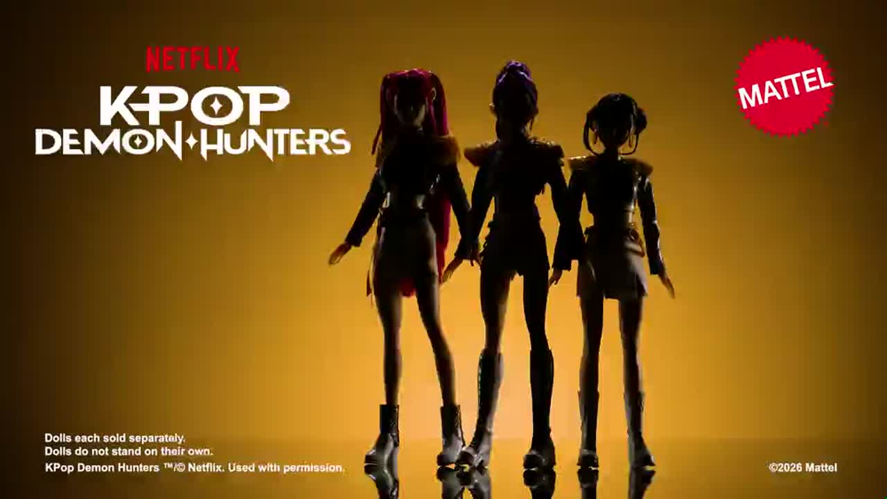 thumbnail video image 2 of KPop Demon Hunters HUNTR/X Mira “Golden” Singing Doll in Removable Outfit & 5 Posable Joints, 2 of 7