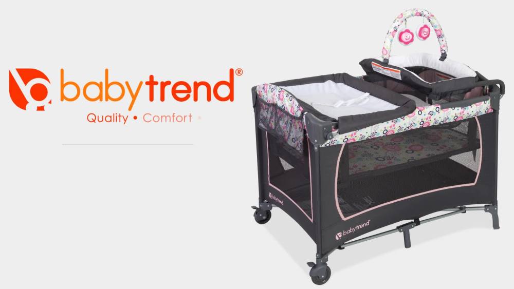 Baby Trend Lil Snooze Deluxe Nursery Center Playard Play Crib w/ Flora