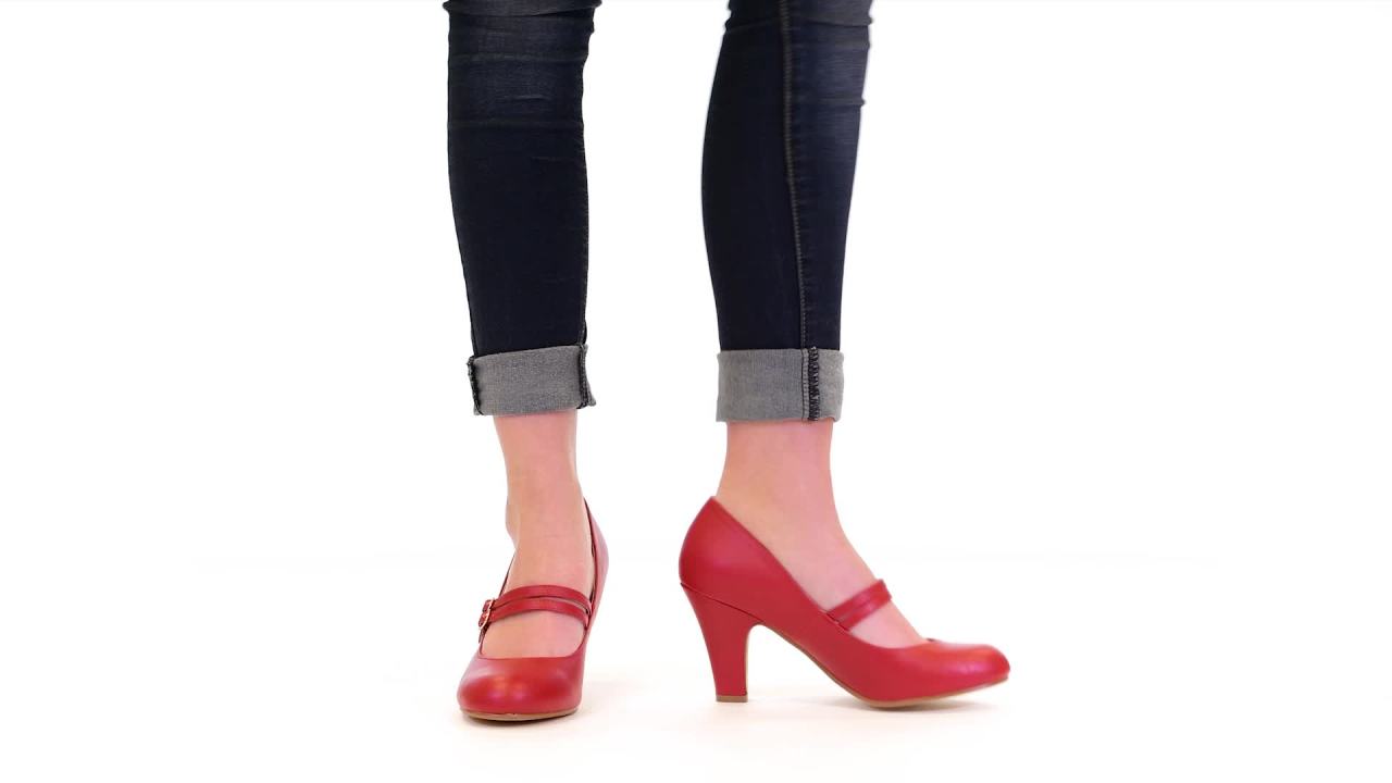 thumbnail video image 2 of Journee Womens Windy Round Toe Block Heel Mary Jane Pumps, Widths Available, 2 of 10