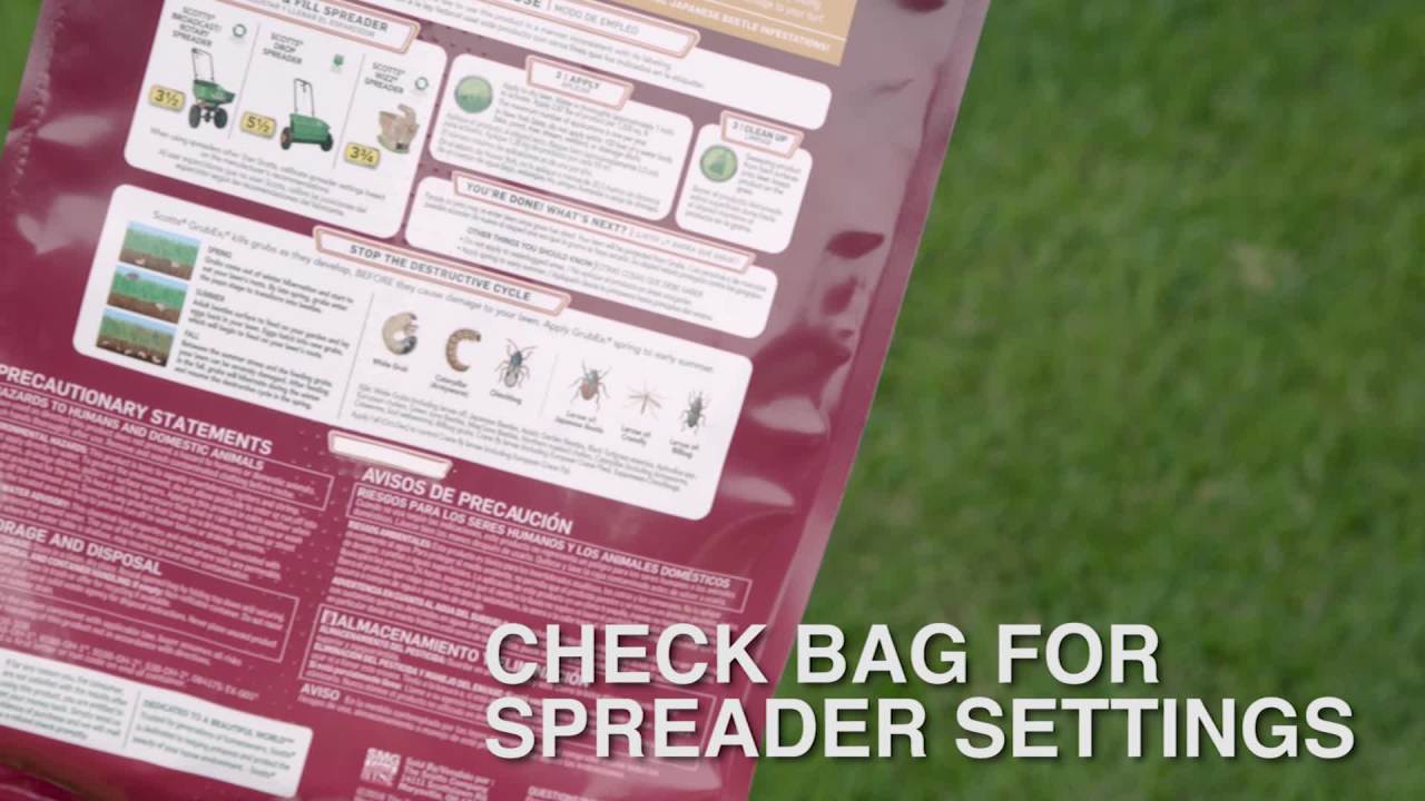 thumbnail video image 2 of Scotts GrubEx1 Season Long Grub Killer, 5,000 sq. ft., 14.35 lbs., 2 of 14