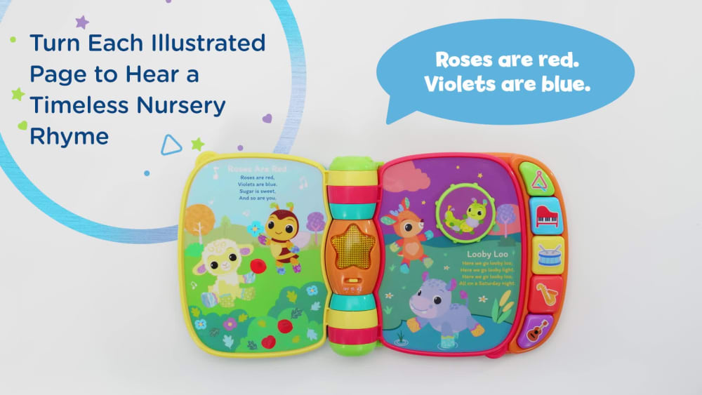 thumbnail video image 3 of VTech Baby Animal Rhymes Music Book Baby and Toddler Toys, 3 of 12