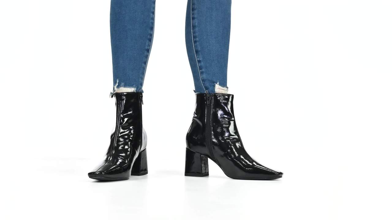 thumbnail video image 2 of Journee Womens Haylinn Inside Zip Block Heel Booties, Widths Available, 2 of 9