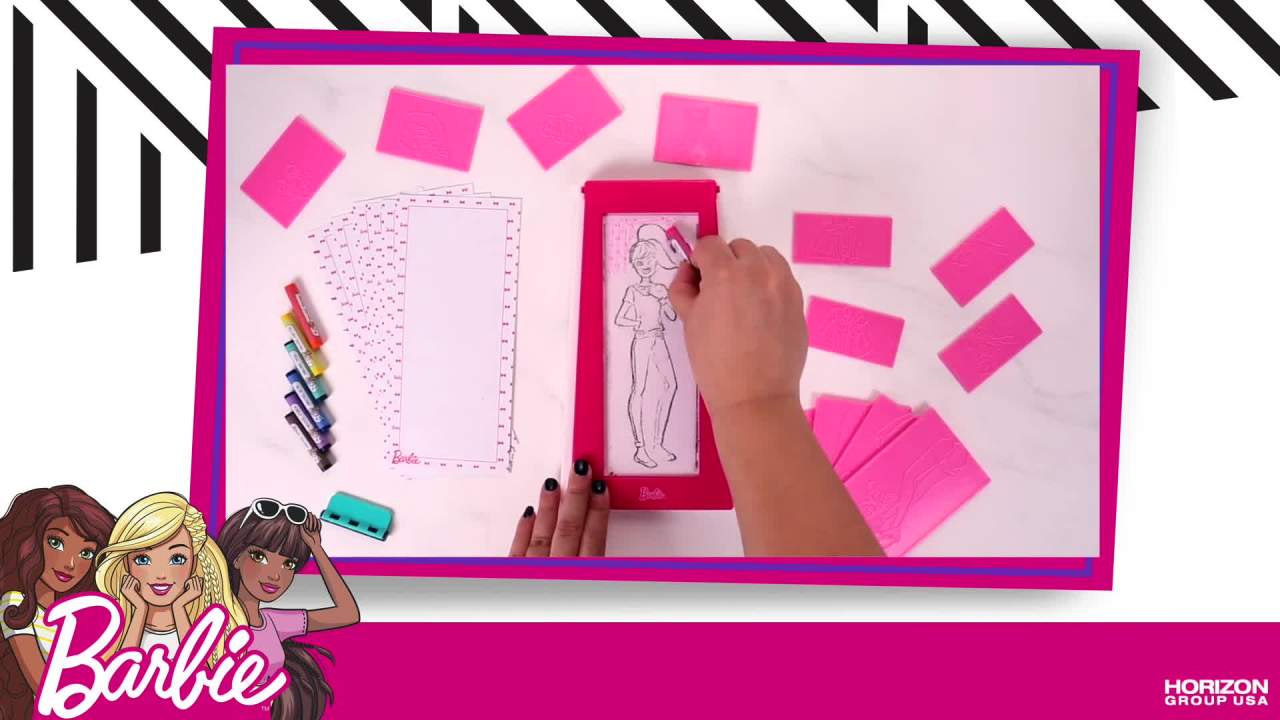 thumbnail video image 2 of Barbie Mix and Match Fashion Plates, Art & Craft Kits, Boys and Girls, Child, Ages 6+, 2 of 4