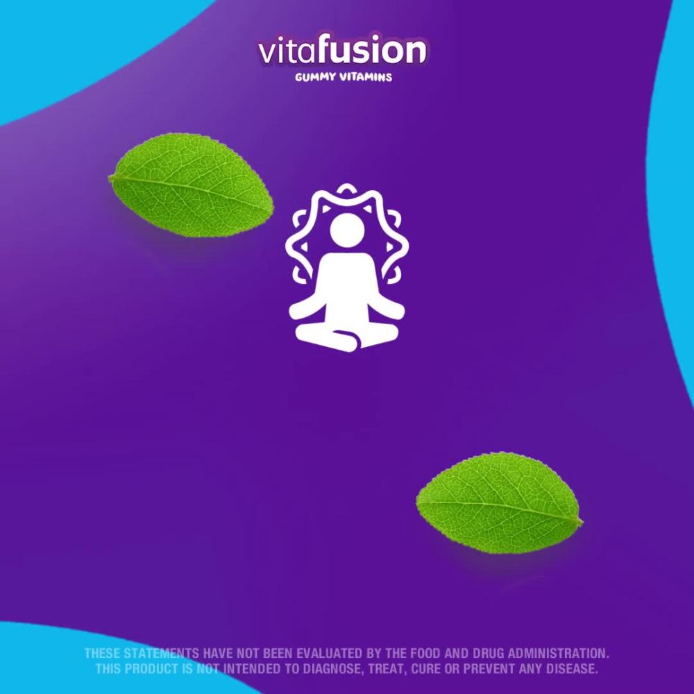 thumbnail video image 2 of vitafusion Stress Support Ashwagandha Gummy Vitamins, 125mg, Blueberry Flavor, 60 Count, 2 of 11