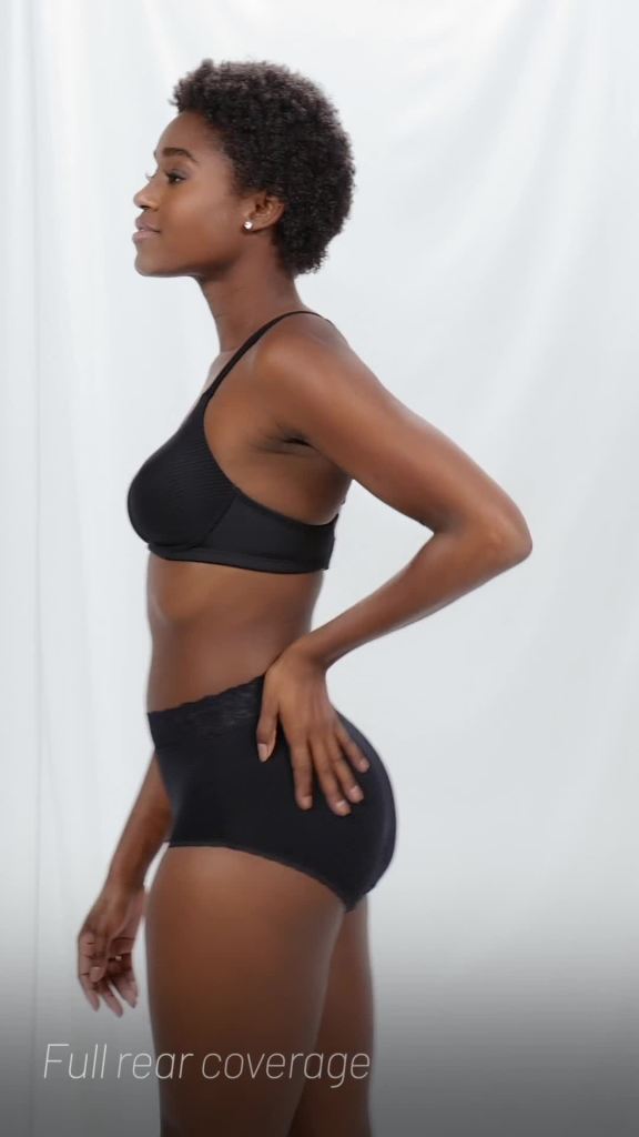 thumbnail video image 2 of Vanity Fair Radiant Women's Light and Luxe Brief Underwear - Stretch Lace Waistband, 3-Pack, Sizes S-5XL, 2 of 13