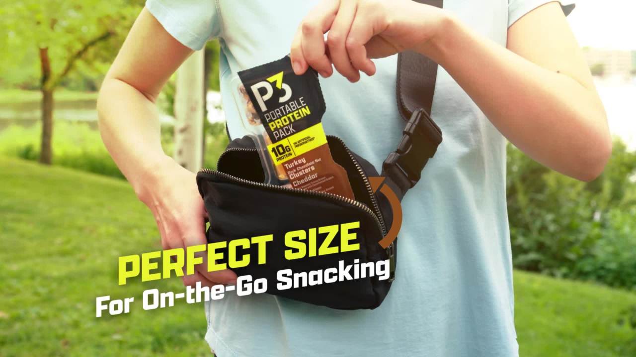 thumbnail video image 2 of P3 Portable Protein Snack Pack with Turkey, Ham & Cheddar Cheese, 2.3 oz Tray, 2 of 13
