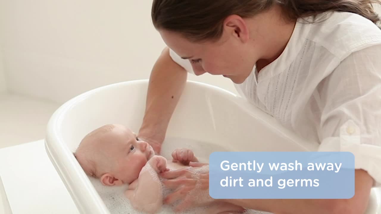 thumbnail video image 2 of Aveeno Baby Cleansing Therapy Moisturizing Body Wash, 8 fl. oz, 2 of 13