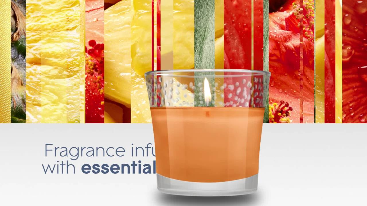 thumbnail video image 2 of Glade Scented Candle Jar, Hawaiian Breeze, Fragrance Infused with Essential Oils, 3.4 oz, 2 of 18