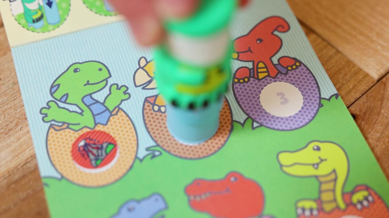 thumbnail video image 2 of Melissa & Doug Sticker WOW!™ Dinosaur Bundle: Sticker Stamper, 24-Page Activity Pad, 600 Total Stickers, Arts and Crafts Fidget Toy Collectible Character, 2 of 10