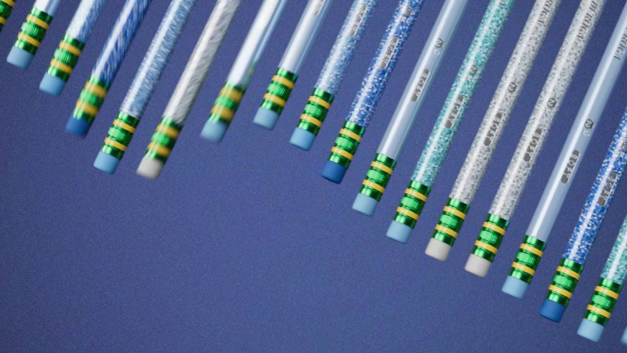 thumbnail video image 2 of Ticonderoga Wood Pencils, Presharpened, #2 HB .3 mm Lead, Arctic Blues, 12 Count, 2 of 6