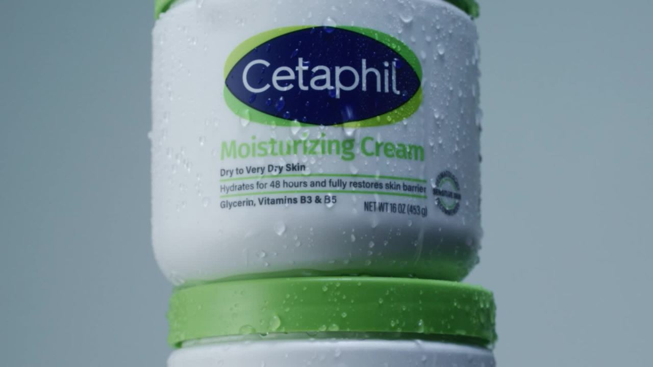 thumbnail video image 3 of Cetaphil Moisturizing Cream for Dry to Very Dry Skin, Unscented, 20 fl oz, 3 of 13