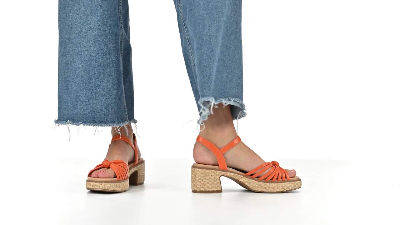 thumbnail video image 2 of Journee Womens Hally Raffia Outsole Platform Dress Sandals, 2 of 10