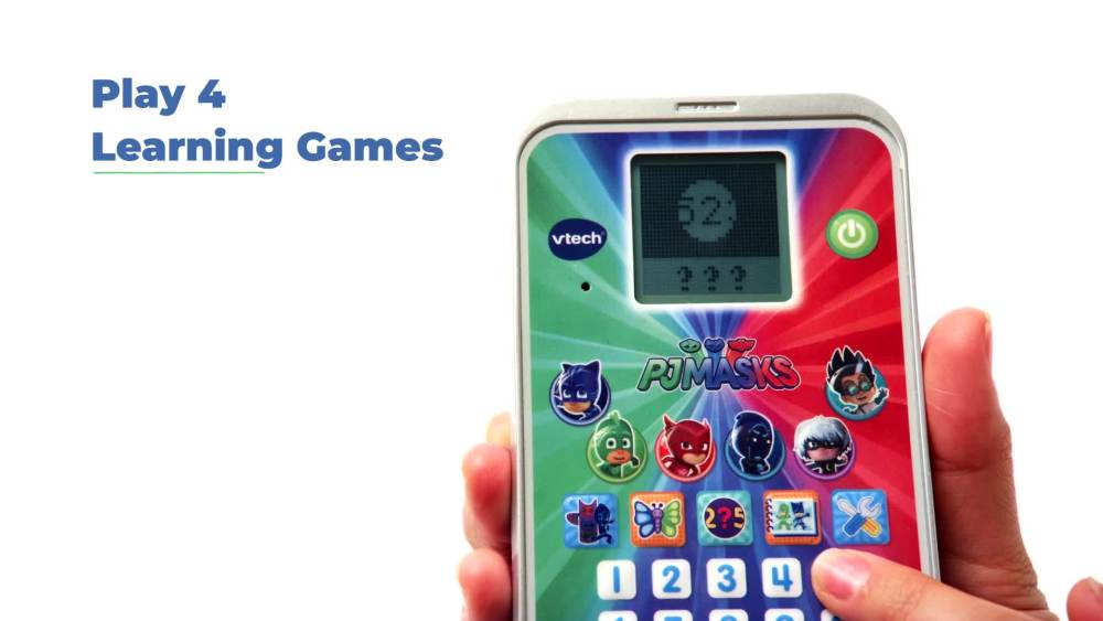 thumbnail video image 2 of VTech PJ Masks Super Learning Phone,Pretend Play Toy Phone For Kids, 2 of 5