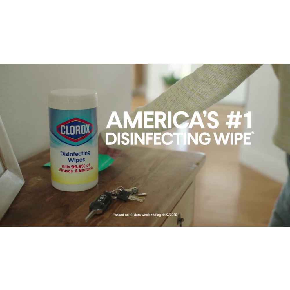 thumbnail video image 2 of (3 pack) Clorox Disinfecting Wipes on the Go Bleach Free Travel Wipes, Fresh Scent, 9 Count, 2 of 13