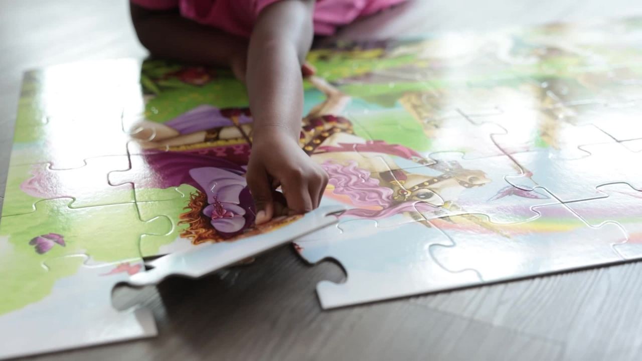 thumbnail video image 2 of Melissa & Doug Fairy Tale Castle Jumbo Jigsaw Floor Puzzle (48 pcs, 2 x 3 feet) - FSC Certified, 2 of 10