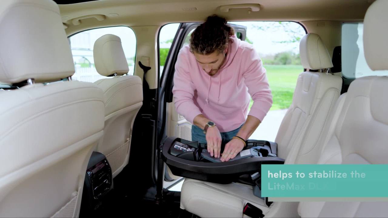 thumbnail video image 2 of LiteMax DLX Infant Car Seat with FreeFlow Fabric and SafeZone Load Leg Base (Sawyer Gray), 2 of 33