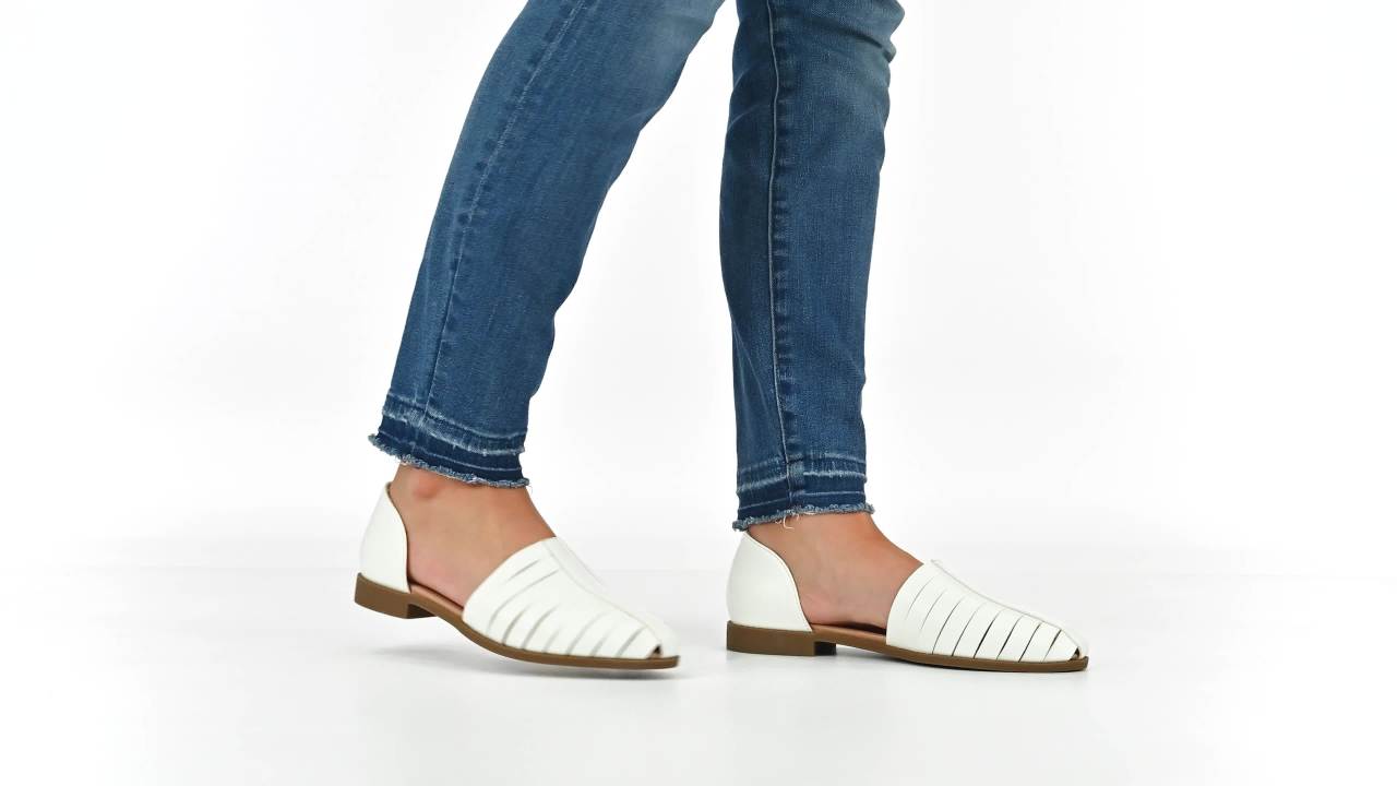 thumbnail video image 2 of Journee Womens Anyah Ankle Cuff Slip On Almond Toe Flats, 2 of 10