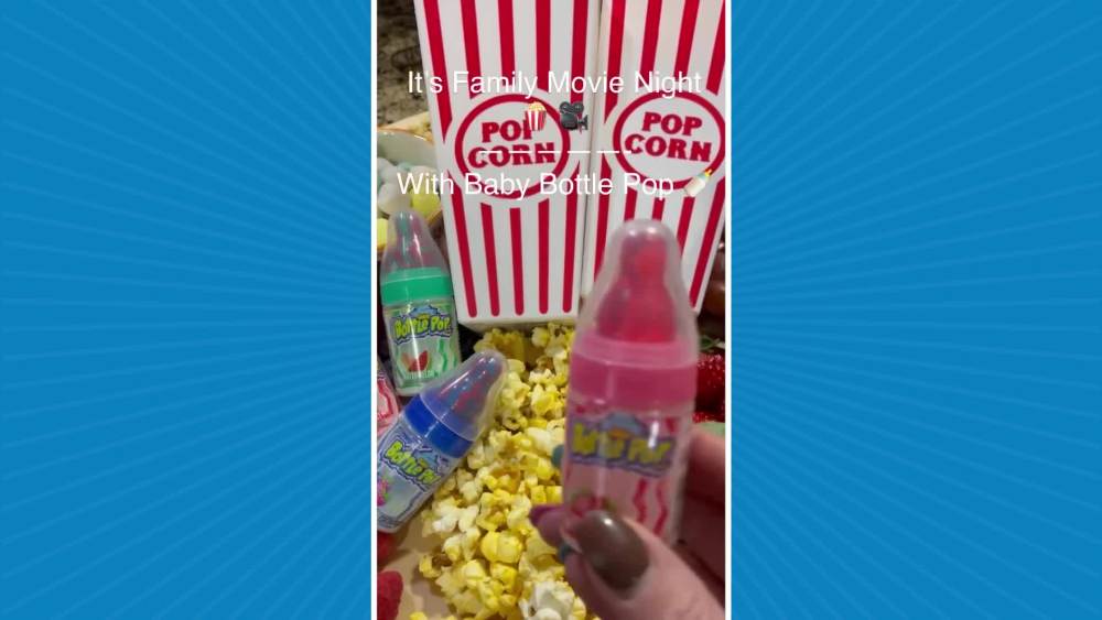 Baby Bottle Pop Assorted Flavor Candy Lollipops with Powdered Candy, 1