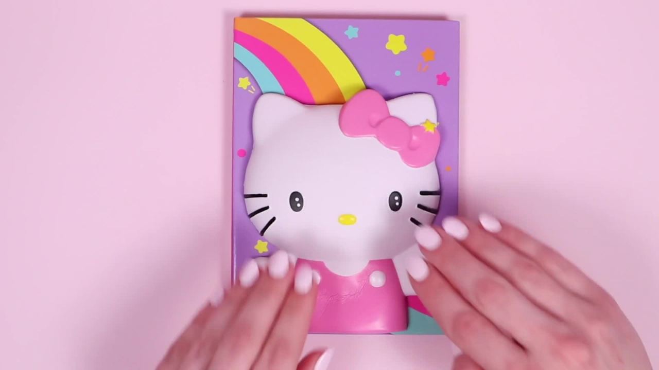 thumbnail video image 2 of Hello Kitty Pink Squishy Diary, Boys and Girls, Child, Ages 4+, 2 of 6