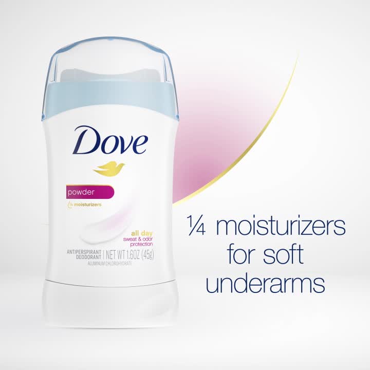 thumbnail video image 2 of Dove Invisible Solid Antiperspirant Deodorant Stick Powder, 1.6 oz, 2 of 9