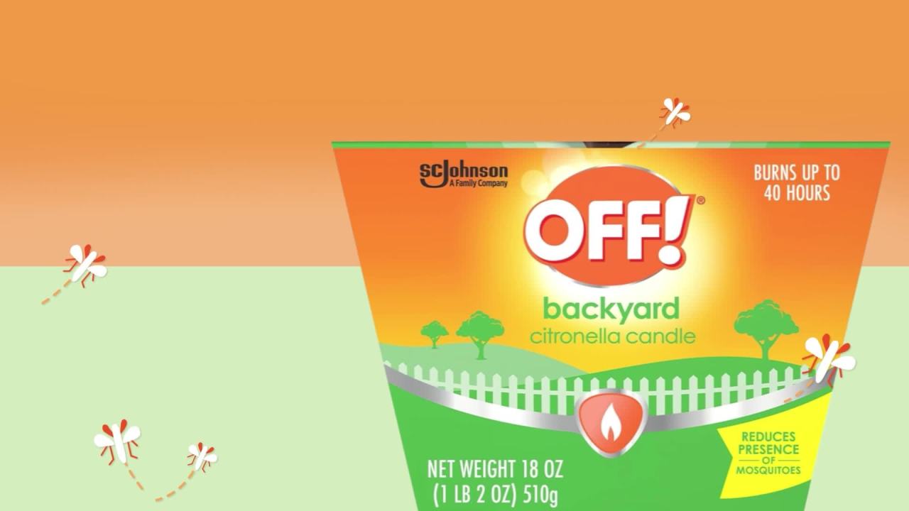 thumbnail video image 2 of OFF! Backyard Outdoor Triple Wick Insect Fogger, Citronella, 23 oz, 2 Count, 2 of 15