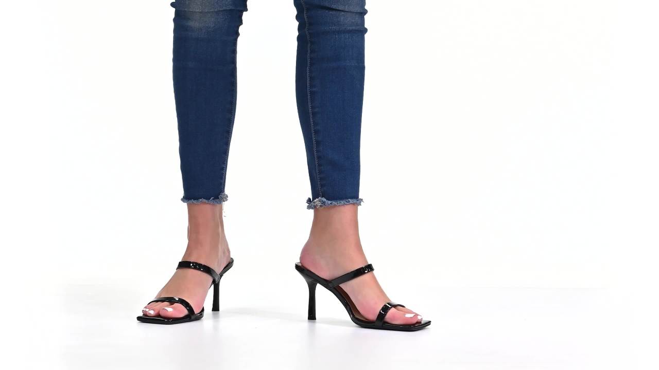 thumbnail video image 2 of Journee Womens Brie Open Toe Mid Stiletto Dress Sandals, 2 of 10