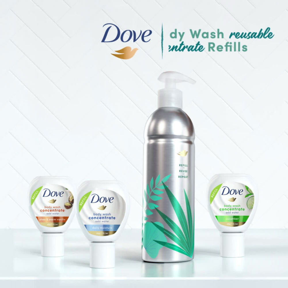 Dove Body Wash Concentrate Refill Daily Moisture Refill for use with