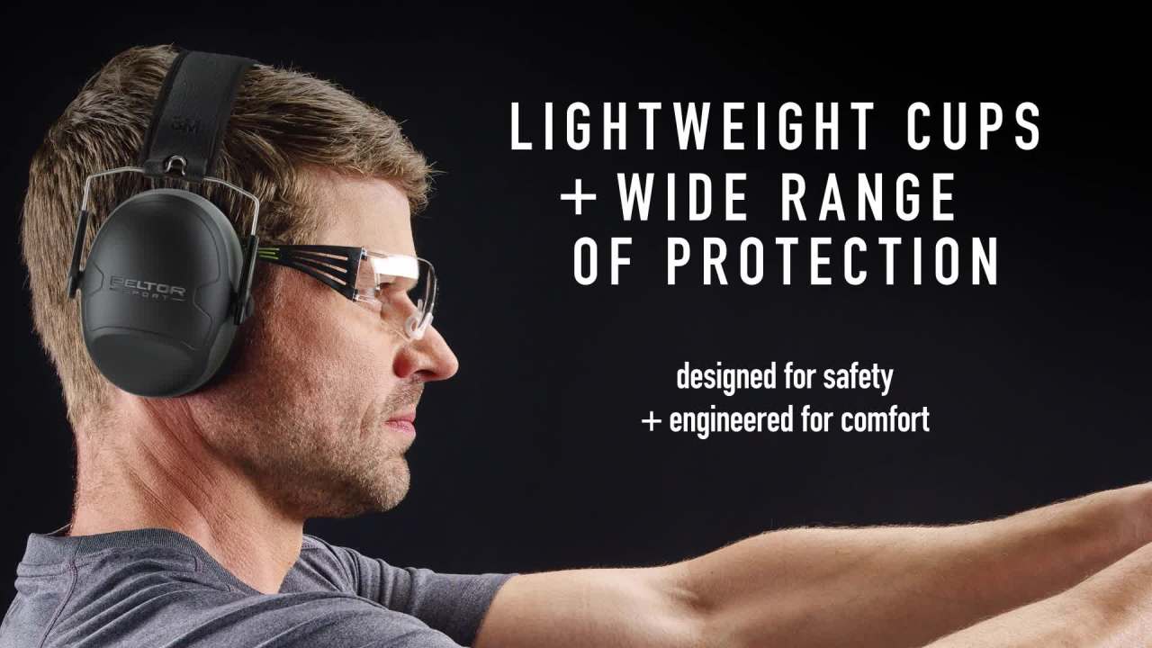 thumbnail video image 2 of Peltor Sport Tactical 500 Electronic Hearing Protection Earmuffs, Bluetooth-Enabled, Black, NRR 25 dB, 2 of 11