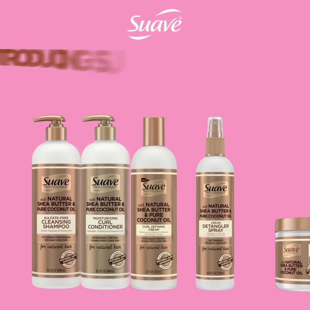 Suave Pink Lush & Coily Curl Conditioner, for Coily Hair, 16.5 oz