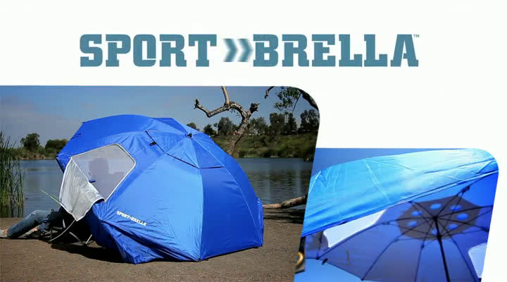 Sport-Brella Portable All-Weather & Sun Umbrella, 8 foot Canopy, Blue - image 2 of 7