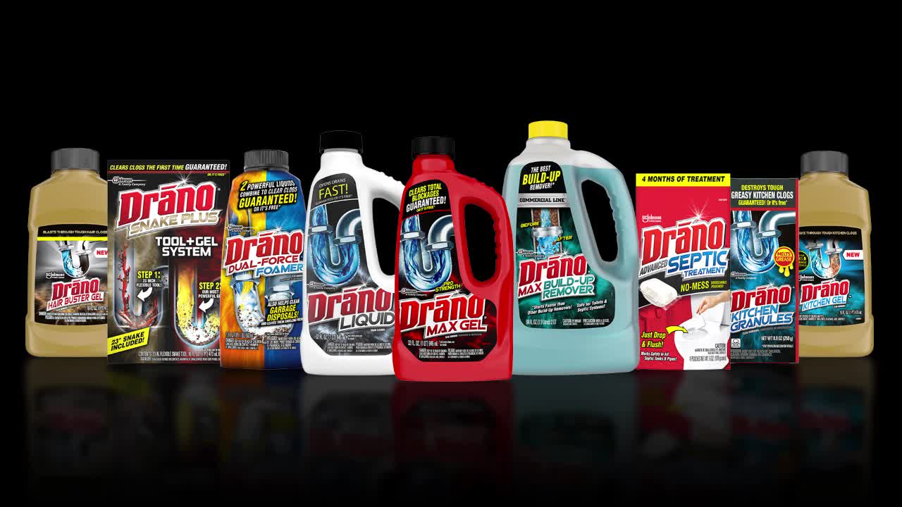 thumbnail video image 2 of Drano Max Build-Up Remover, drain clog kitchen and bathroom preventor, liquid commercial line, 60 oz, 2 of 13