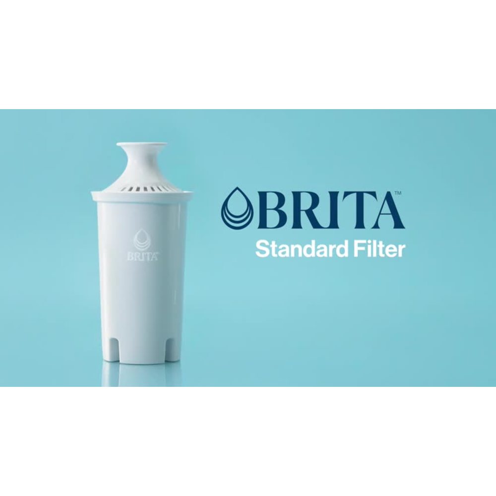 thumbnail video image 2 of Brita 10 Cup Large Plastic Water Filter Pitcher, Stone Blue, BPA Free with 1 Standard Brita Filter, 2 of 11