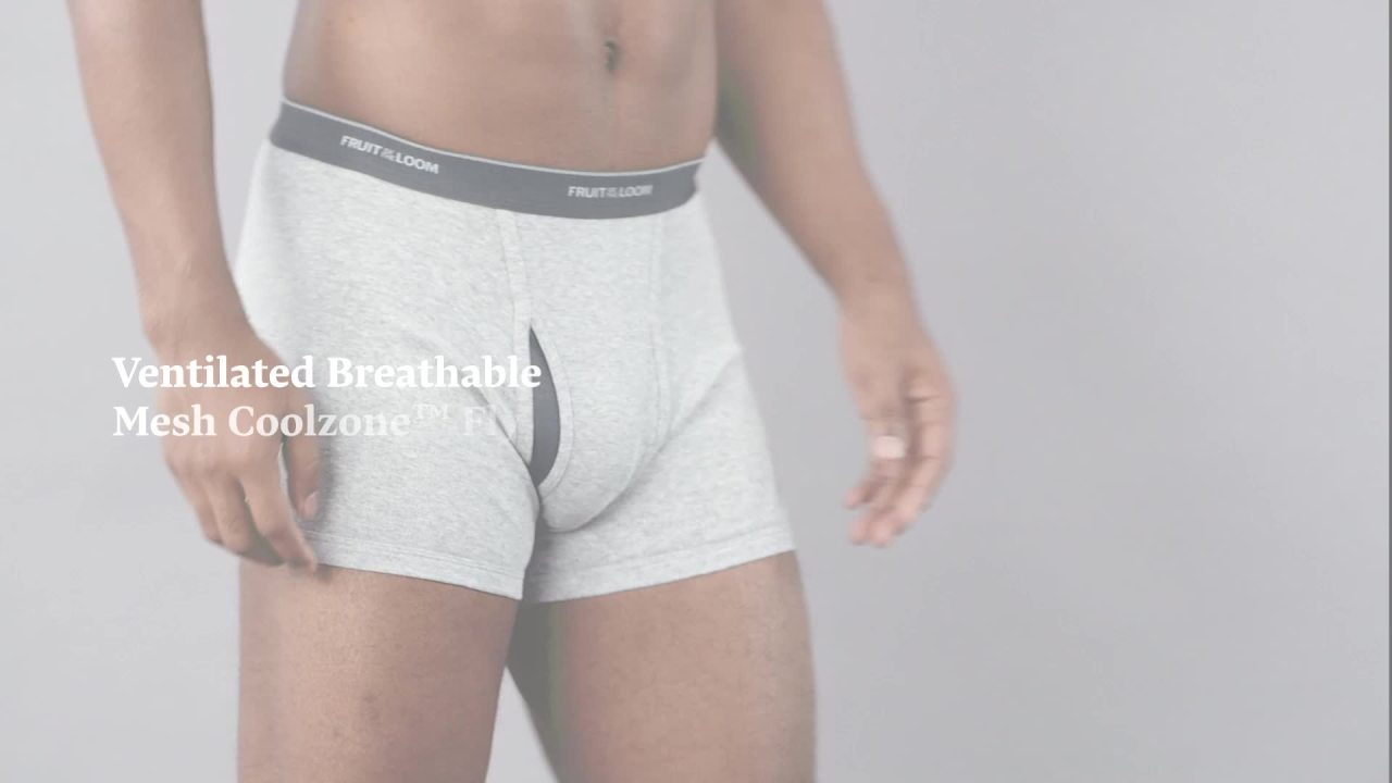 thumbnail video image 2 of Fruit of the Loom Men's CoolZone Boxer Briefs, Moisture‑Wicking, Mesh Fly, No Ride Up, Multipacks, Sizes S-3XL, 2 of 8