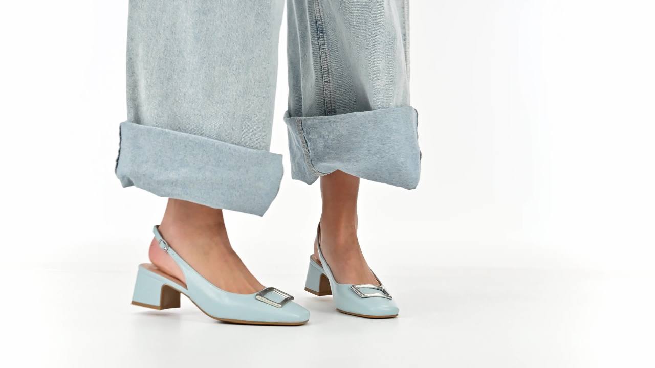 thumbnail video image 2 of Journee Womens Everlee Sling Back Square Toe Pumps, 2 of 10