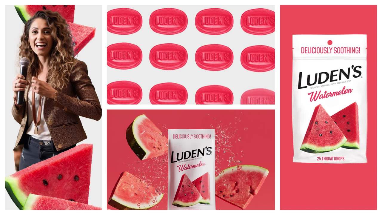thumbnail video image 2 of (6 pack) Luden's Sore Throat Drops, For Minor Sore Throat Relief, Wild Cherry, 30 Count, 2 of 16