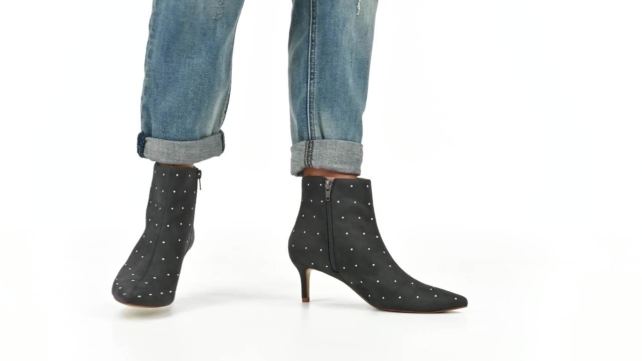 thumbnail video image 2 of Journee Womens Rossia Inside Zip Kitten Heel Booties, 2 of 10