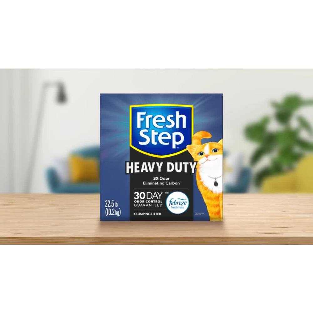 thumbnail video image 2 of Fresh Step Heavy Duty Clumping Litter With Febreze Freshness, 22.5 lb. Box, 2 of 19
