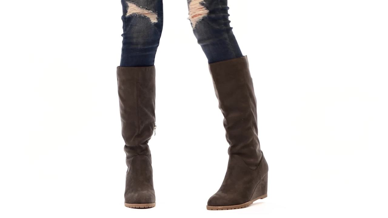 thumbnail video image 2 of Brinley Co. Womens Comfort Lug Sole Wedge Boot, 2 of 8