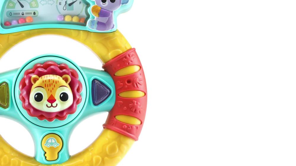 thumbnail video image 2 of VTech Grip and Go Steering Wheel Interactive Driving Toy for Babies, 2 of 8