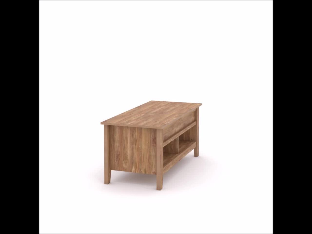 thumbnail video image 2 of Sauder Dakota Pass Lift-Top Coffee Table, Sindoori Mango Finish, 2 of 12