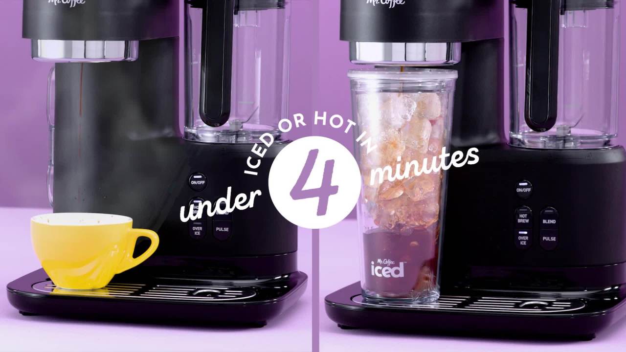 thumbnail video image 2 of Mr. Coffee Single Serve Frappe and Iced Coffee Maker with Blender, Black, 2 of 9