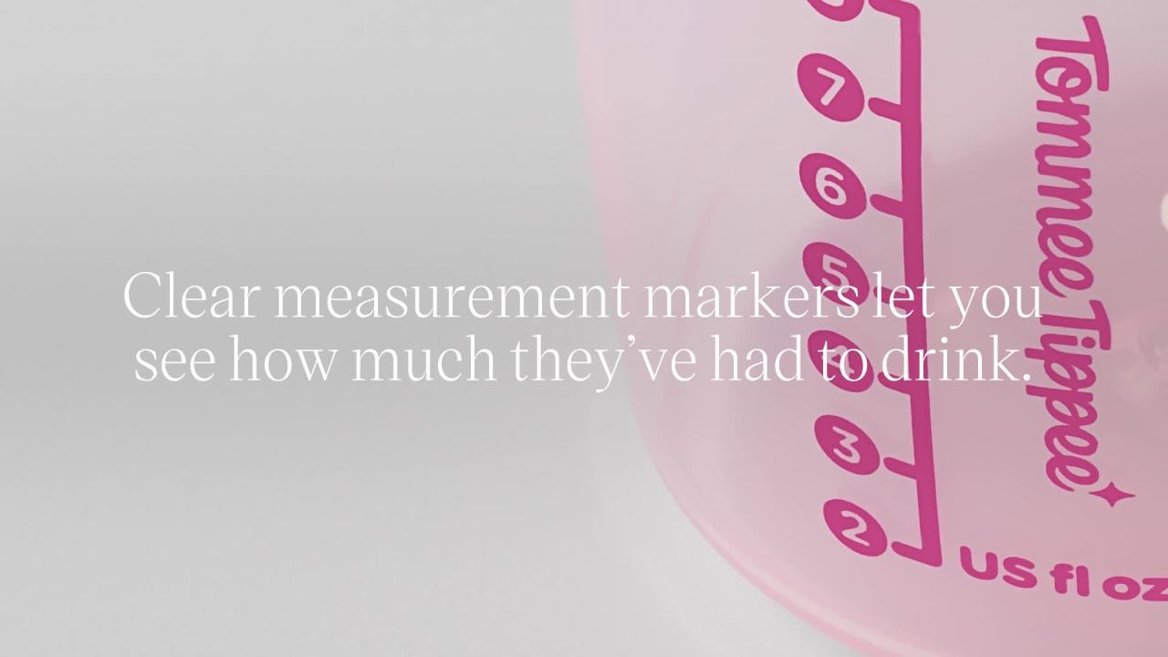 thumbnail video image 2 of Tommee Tippee Starter Weighted Straw Baby & Toddler Cup, Spill-Proof, 6m+, 10oz, Green, 1-Pack, 2 of 8