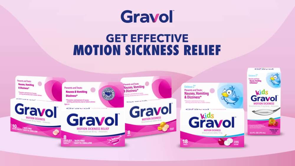 (2 pack) Gravol Tablet 50mg Chew for Motion Sickness Relief and Nausea