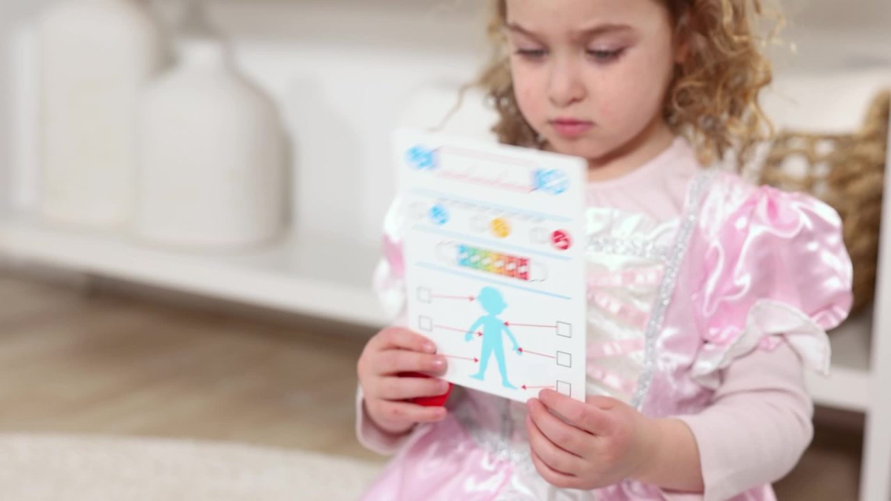 thumbnail video image 2 of Melissa & Doug Get Well First Aid Kit Play Set – 25 Toy Pieces, 2 of 10