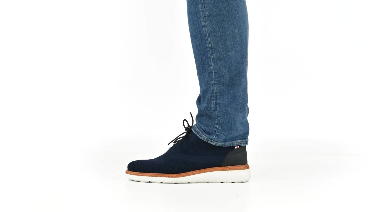 thumbnail video image 2 of Vance Mens Lamont Knit Lace-up Round Toe Casual Dress Shoe, 2 of 10