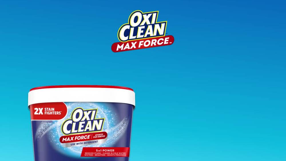 thumbnail video image 2 of OxiClean Max Force Advanced Stain Remover Powder, Gentle Color-Safe In-Wash Stain Treater, 3 lbs, 2 of 14
