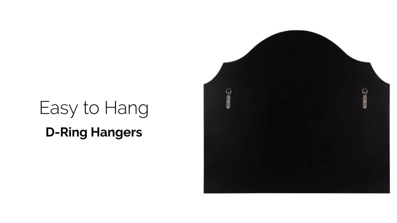 thumbnail video image 2 of Kate and Laurel Leanna Glam Wide Horizontal Arch Wall Mirror, 28 x 32, Silver, Sophisticated Arched Bathroom Vanity Mirror with Soft Scallops and Slim Frame, 2 of 8