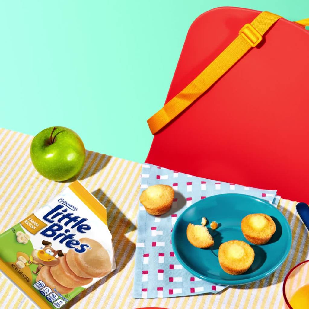 thumbnail video image 2 of Little Bites Banana Muffins, 5 count, Mini Muffins, 8.25 oz Box, 2 of 9